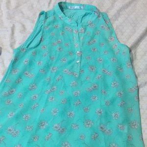 Flower sleeveless blouse